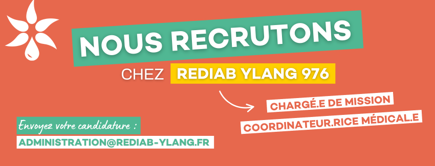 👩⚕️ Rédiab Ylang recrute : un·e coordinateur·rice médical·e & chargé·e de mission