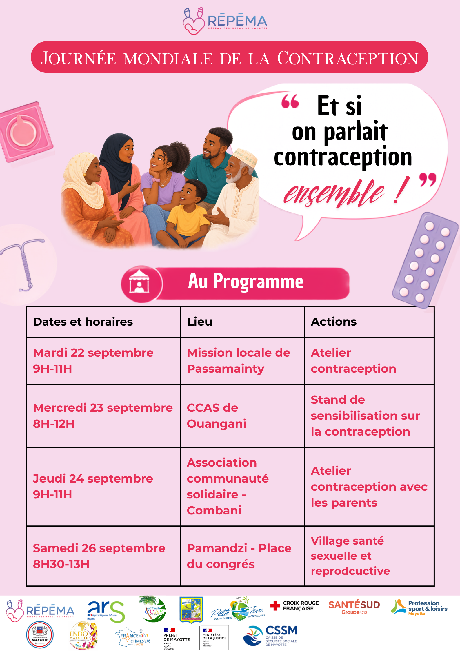 Programme de la semaine de la contraception à Mayotte