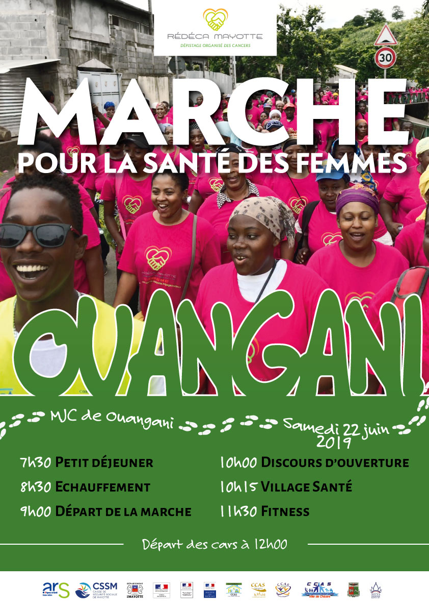 Affiche Marche pour la santé des femmes à Ouangani 22/06/19 - REDECA