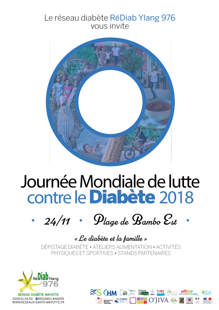 Affiche de la Journée mondiale de lutte contre le diabète 2018 - Rediab Ylang 976