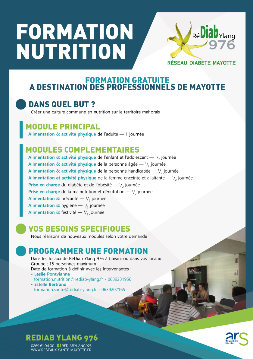 Plaquette de formation nutrition à destination des professionnels de Mayotte